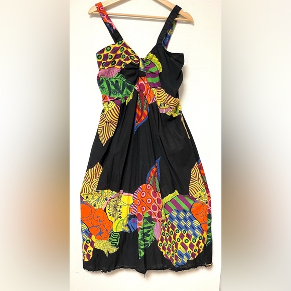 Colorful Boho Sundress Vibrant Multicolor Abstract Pattern - Picture 1 of 7